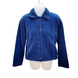 Patagonia Synchilla Blue  Fleece Button Front Cardigan  Jacket- Damaged Buttons
